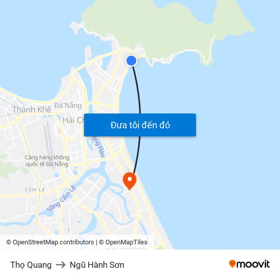 Thọ Quang to Ngũ Hành Sơn map