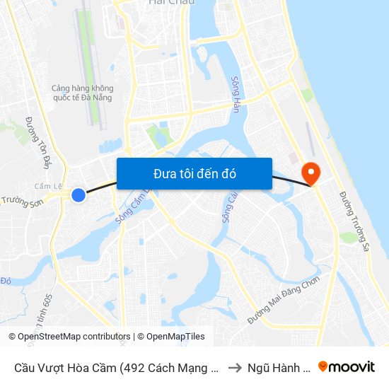 Cầu Vượt Hòa Cầm (492 Cách Mạng Tháng 8) to Ngũ Hành Sơn map