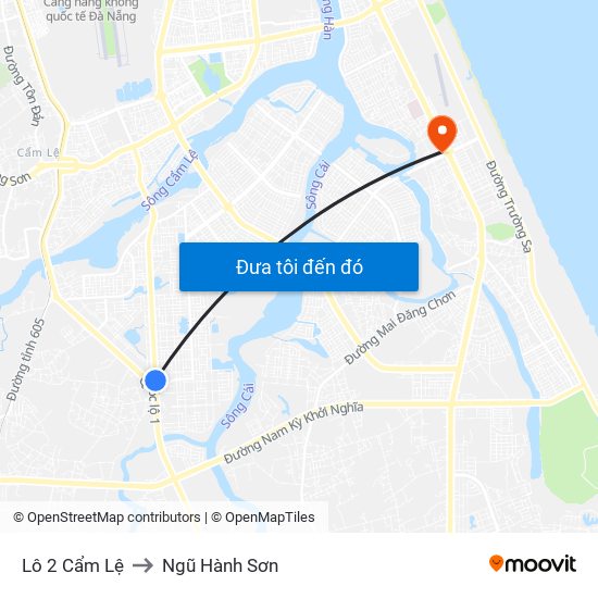 Lô 2 Cẩm Lệ to Ngũ Hành Sơn map