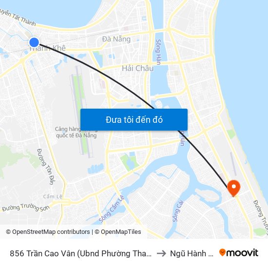 856 Trần Cao Vân (Ubnd Phường Thanh Khê) to Ngũ Hành Sơn map