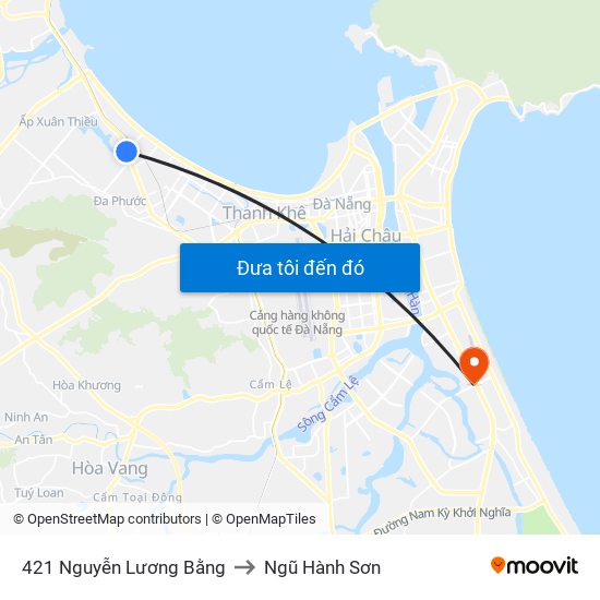 421  Nguyễn Lương Bằng to Ngũ Hành Sơn map