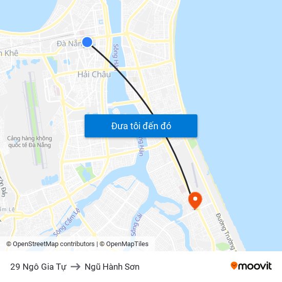29 Ngô Gia Tự to Ngũ Hành Sơn map