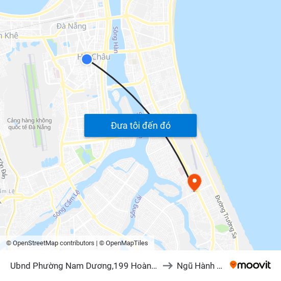 Ubnd Phường Nam Dương,199 Hoàng Diệu to Ngũ Hành Sơn map