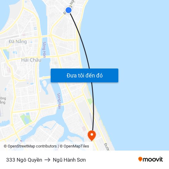 333 Ngô Quyền to Ngũ Hành Sơn map