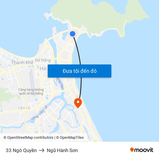 33 Ngô Quyền to Ngũ Hành Sơn map