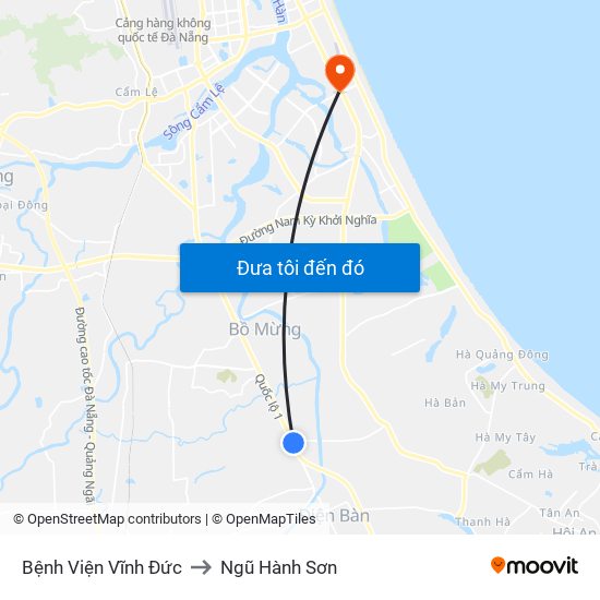 Bệnh Viện Vĩnh Đức to Ngũ Hành Sơn map