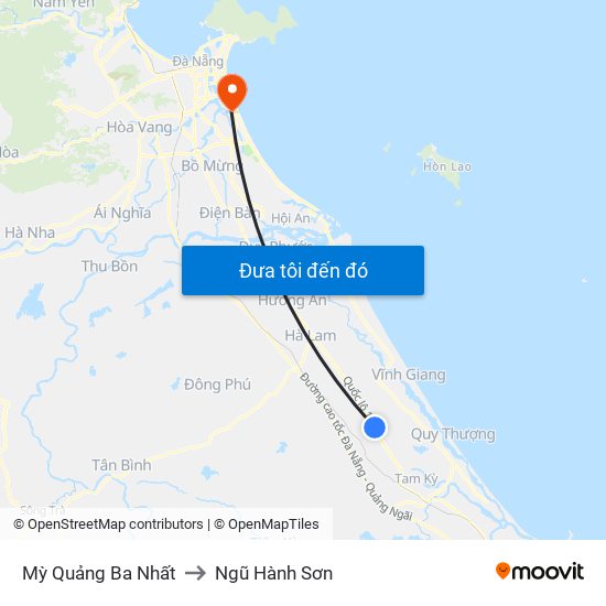 Mỳ Quảng Ba Nhất to Ngũ Hành Sơn map