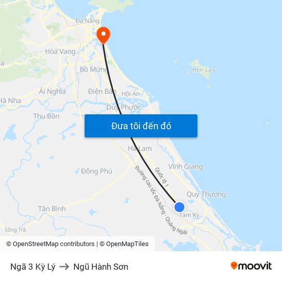 Ngã 3 Kỳ Lý to Ngũ Hành Sơn map