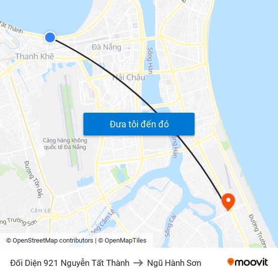 Đối Diện 921 Nguyễn Tất Thành to Ngũ Hành Sơn map