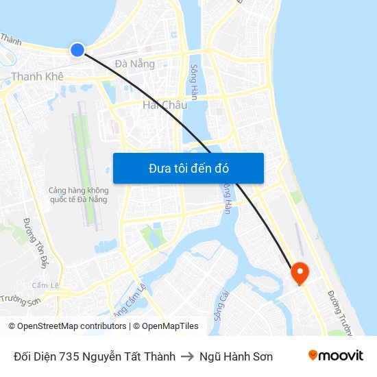 Đối Diện 735 Nguyễn Tất Thành to Ngũ Hành Sơn map