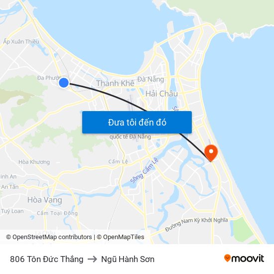 806 Tôn Đức Thắng to Ngũ Hành Sơn map