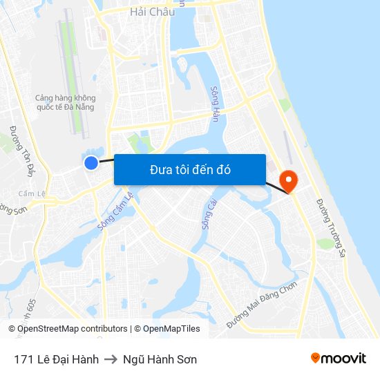 171 Lê Đại Hành to Ngũ Hành Sơn map