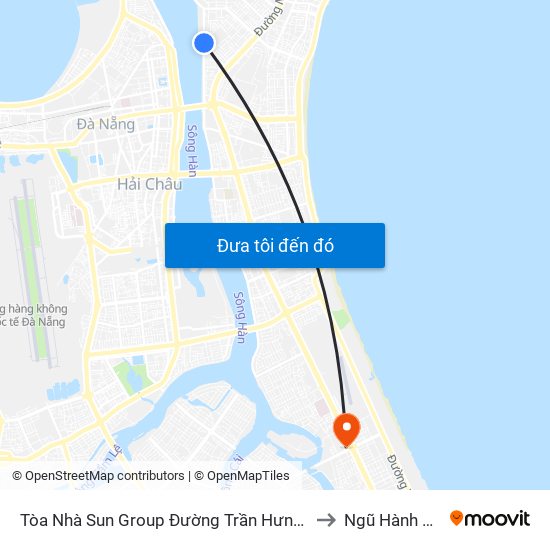 Tòa Nhà Sun Group Đường Trần Hưng Đạo to Ngũ Hành Sơn map