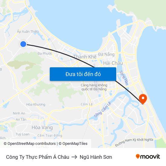 Công Ty Thực Phẩm Á Châu to Ngũ Hành Sơn map