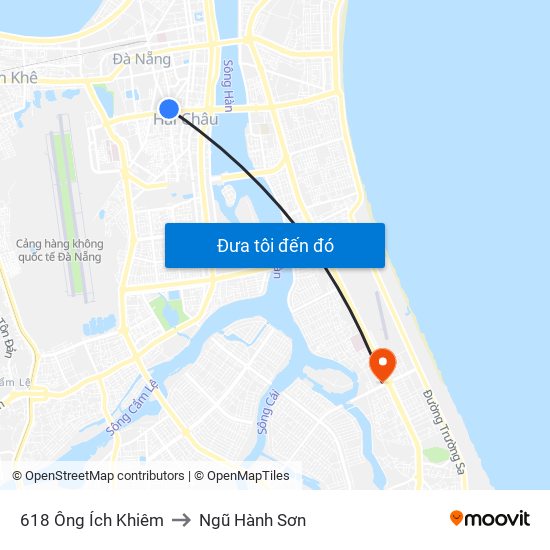 618 Ông Ích Khiêm to Ngũ Hành Sơn map