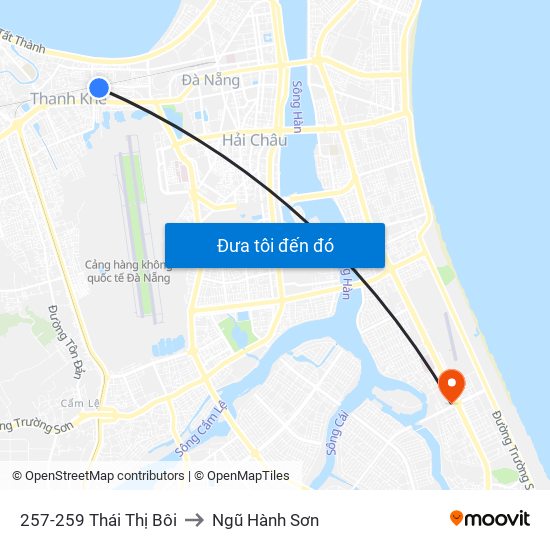 257-259 Thái Thị Bôi to Ngũ Hành Sơn map