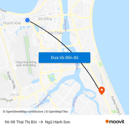 96-98 Thái Thị Bôi to Ngũ Hành Sơn map