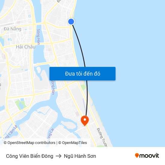 Công Viên Biển Đông to Ngũ Hành Sơn map