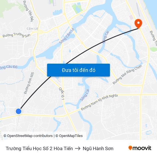 Trường Tiểu Học Số 2 Hòa Tiến to Ngũ Hành Sơn map