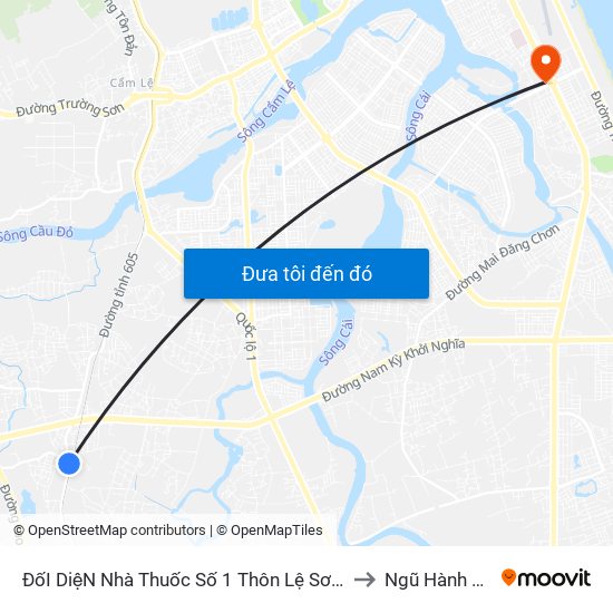 ĐốI DiệN Nhà Thuốc Số 1 Thôn Lệ Sơn Bắc to Ngũ Hành Sơn map