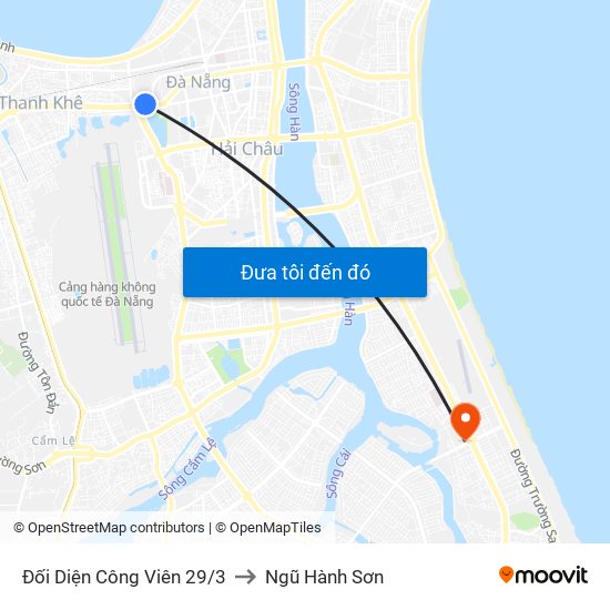 Đối Diện Công Viên 29/3 to Ngũ Hành Sơn map