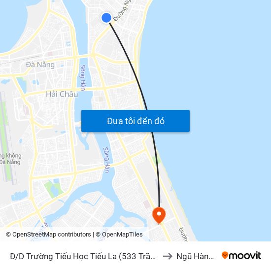 Đ/D Trường Tiểu Học Tiểu La (533 Trần Nhân Tông) to Ngũ Hành Sơn map