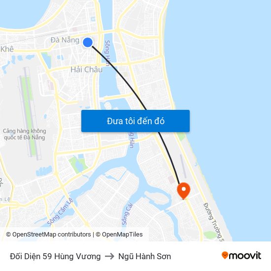 Đối Diện 59 Hùng Vương to Ngũ Hành Sơn map