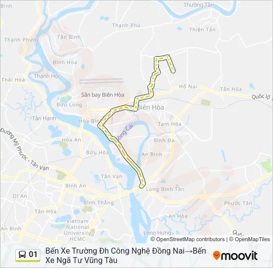 Bản đồ Tuyến 01 xe buýt