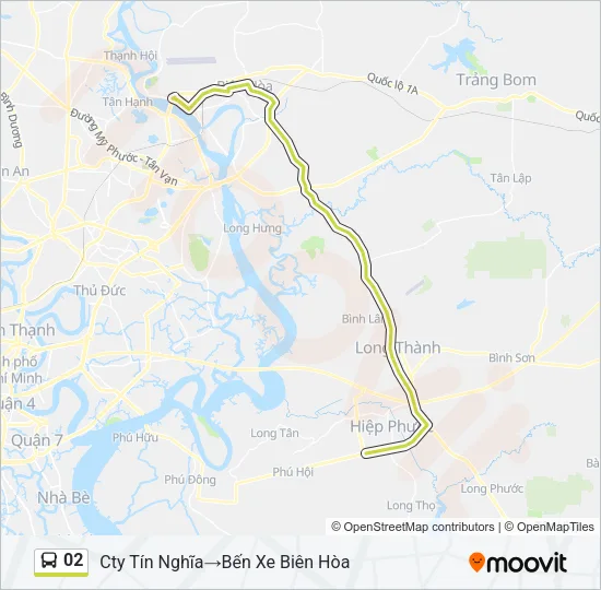 Bản đồ Tuyến 02 xe buýt