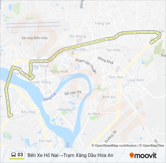 Bản đồ Tuyến 03 xe buýt