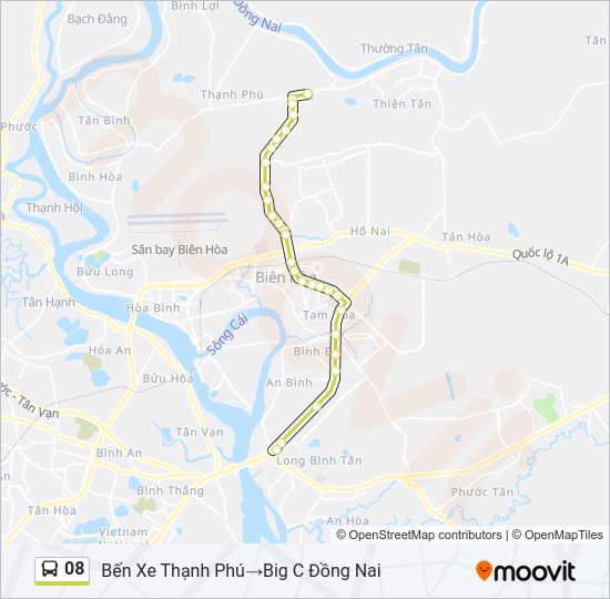 Bản đồ Tuyến 08 xe buýt