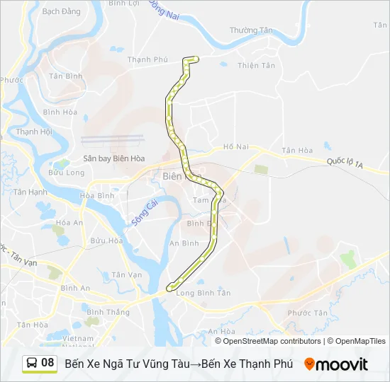 Bản đồ Tuyến 08 xe buýt