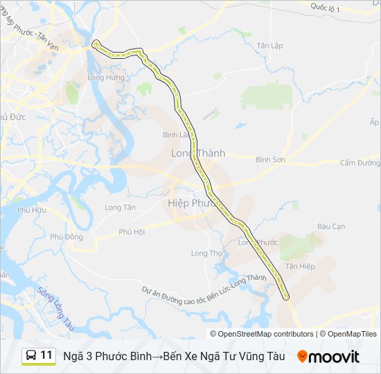 Bản đồ Tuyến 11 xe buýt