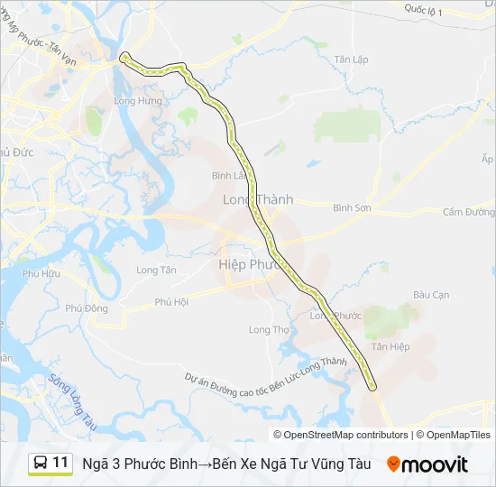 Bản đồ Tuyến 11 xe buýt