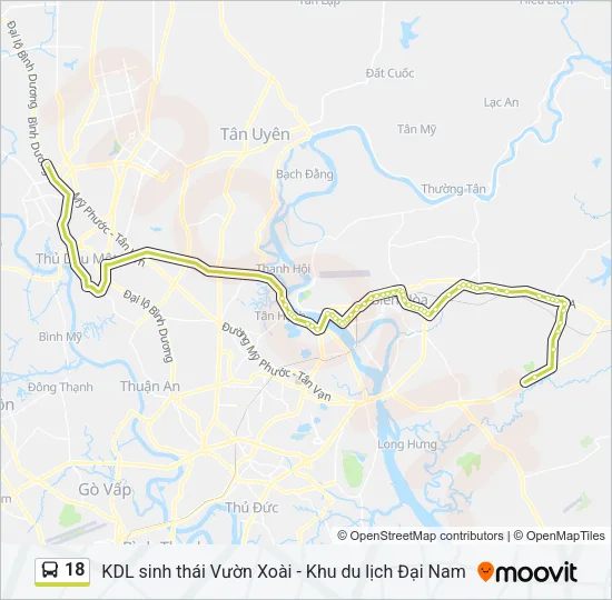 18 Bus Line Map