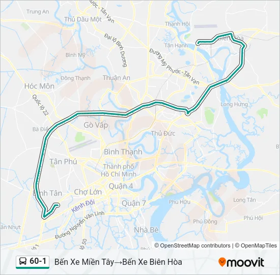 60-1 Bus Line Map