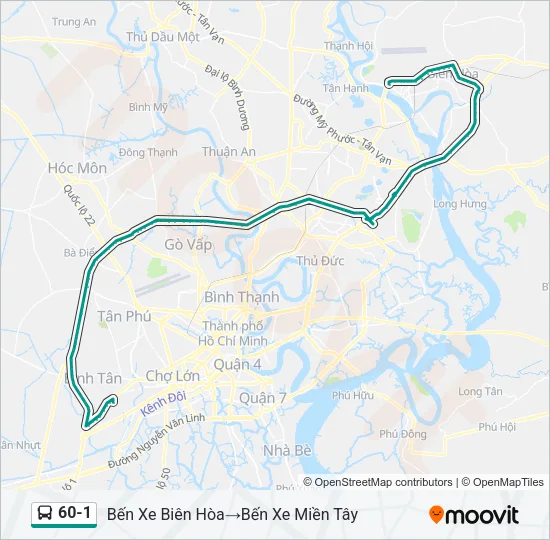 60-1 Bus Line Map