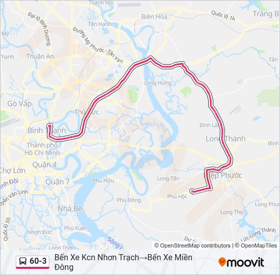 Bản đồ Tuyến 60-3 xe buýt