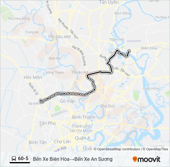 Bản đồ Tuyến 60-5 xe buýt