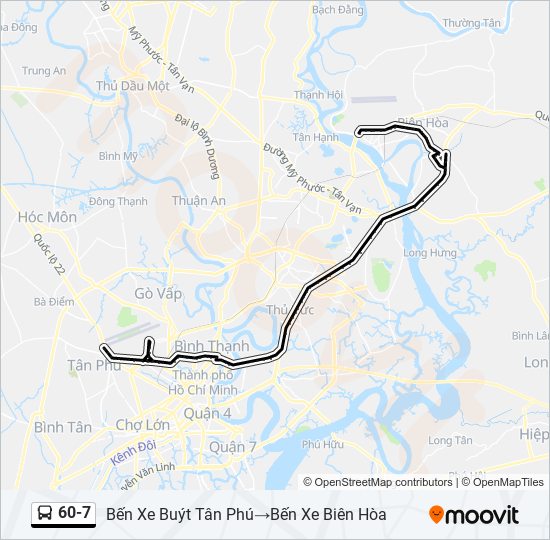 Bản đồ Tuyến 60-7 xe buýt