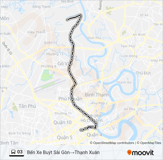 Bản đồ Tuyến 03 xe buýt