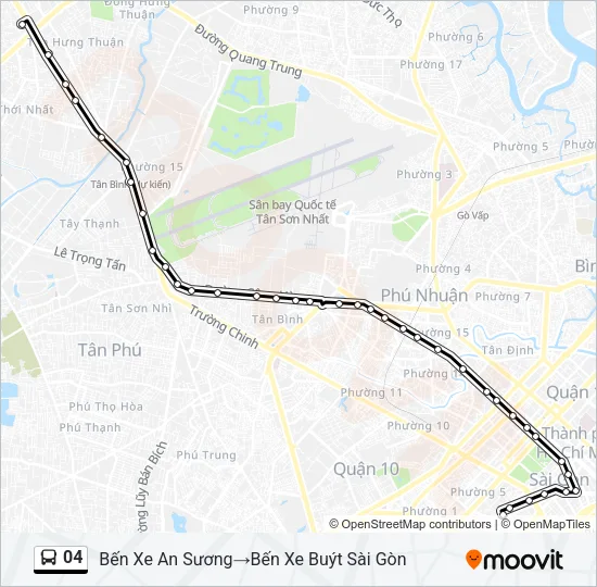 Bản đồ Tuyến 04 xe buýt