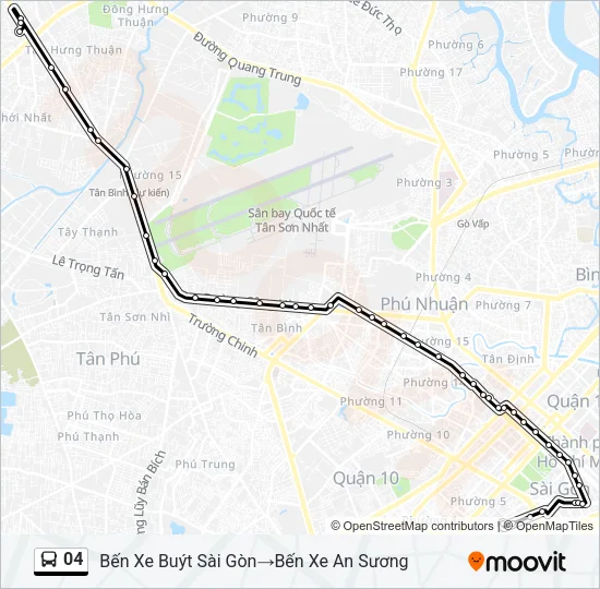 Bản đồ Tuyến 04 xe buýt