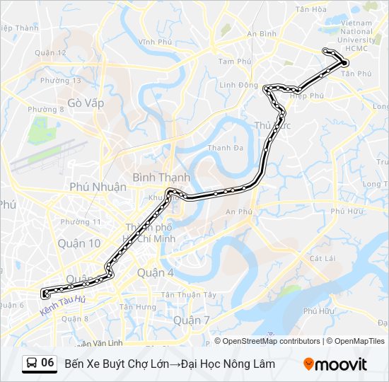 Bản đồ Tuyến 06 xe buýt