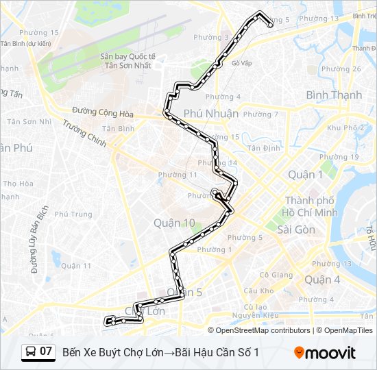 Bản đồ Tuyến 07 xe buýt