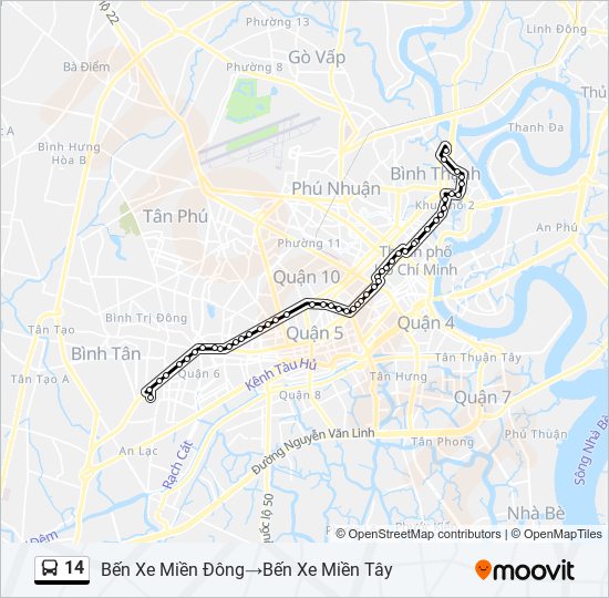 14 bus Line Map