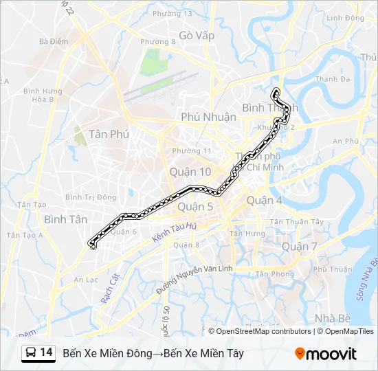 14 Bus Line Map