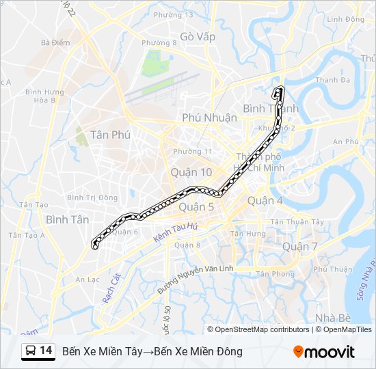 14 bus Line Map