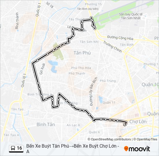 16 bus Line Map