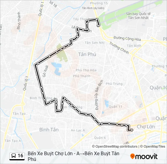 16 Bus Line Map